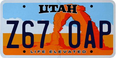 UT license plate Z670AP