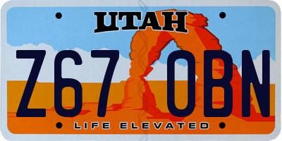 UT license plate Z670BN