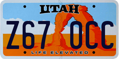 UT license plate Z670CC