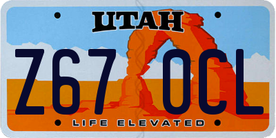 UT license plate Z670CL