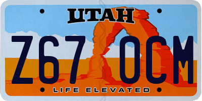 UT license plate Z670CM