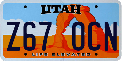 UT license plate Z670CN
