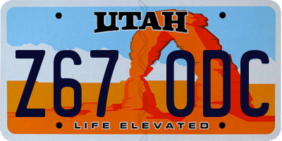 UT license plate Z670DC