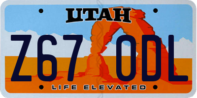 UT license plate Z670DL