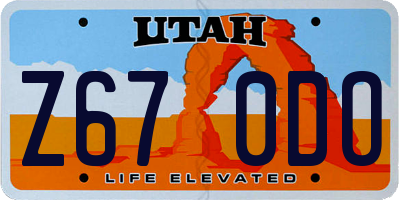 UT license plate Z670DO