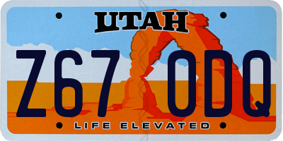UT license plate Z670DQ