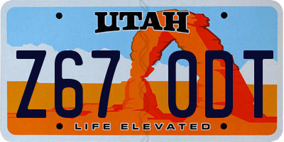 UT license plate Z670DT