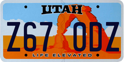 UT license plate Z670DZ