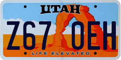 UT license plate Z670EH