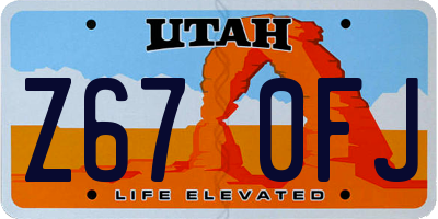 UT license plate Z670FJ