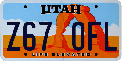 UT license plate Z670FL