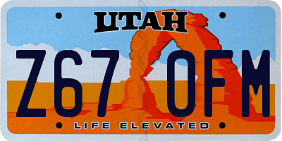 UT license plate Z670FM
