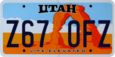 UT license plate Z670FZ