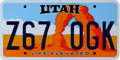 UT license plate Z670GK