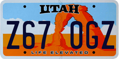 UT license plate Z670GZ