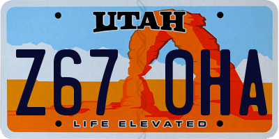 UT license plate Z670HA