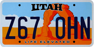 UT license plate Z670HN