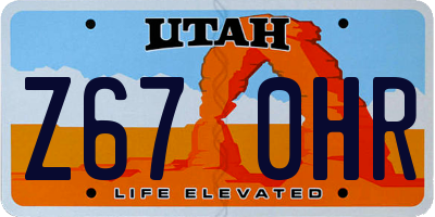 UT license plate Z670HR