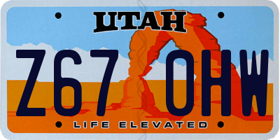 UT license plate Z670HW