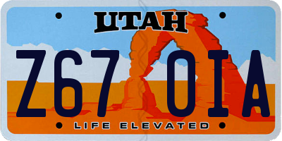 UT license plate Z670IA