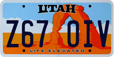 UT license plate Z670IV