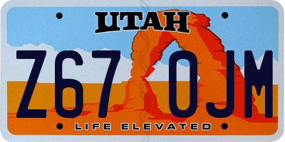 UT license plate Z670JM