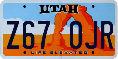 UT license plate Z670JR