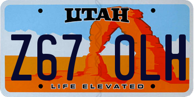 UT license plate Z670LH