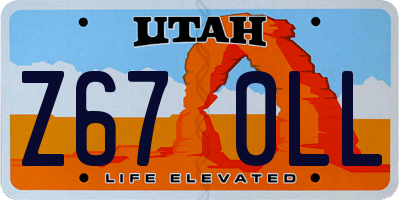 UT license plate Z670LL