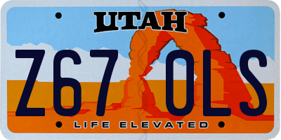 UT license plate Z670LS