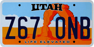UT license plate Z670NB