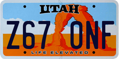 UT license plate Z670NF