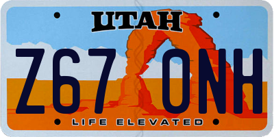 UT license plate Z670NH