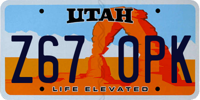 UT license plate Z670PK