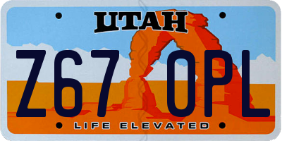 UT license plate Z670PL