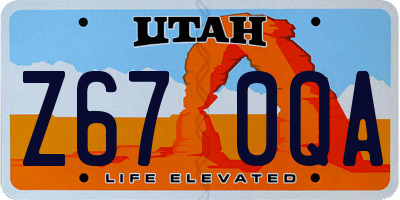 UT license plate Z670QA