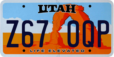 UT license plate Z670QP