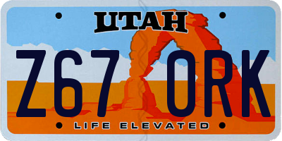 UT license plate Z670RK