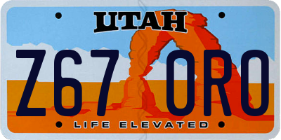 UT license plate Z670RO