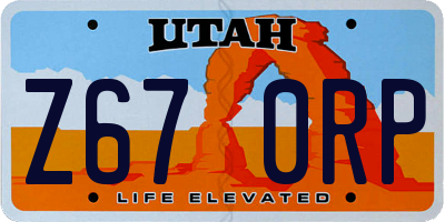 UT license plate Z670RP