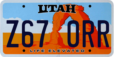 UT license plate Z670RR