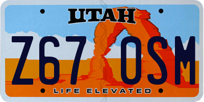 UT license plate Z670SM