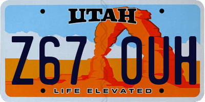 UT license plate Z670UH
