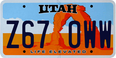 UT license plate Z670WW
