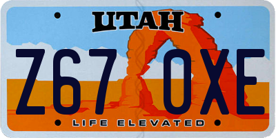 UT license plate Z670XE