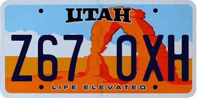UT license plate Z670XH