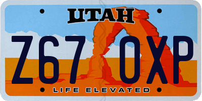 UT license plate Z670XP