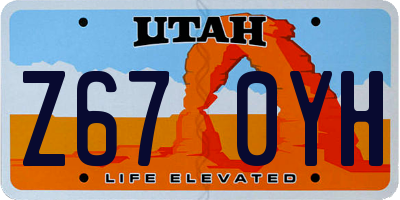 UT license plate Z670YH