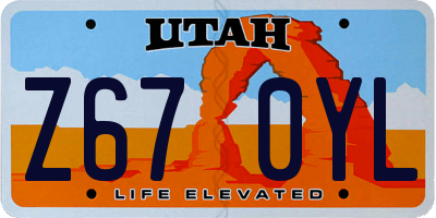 UT license plate Z670YL