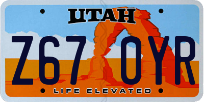 UT license plate Z670YR